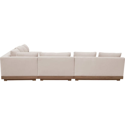 Solace Beige Olefin Performance Fabric 4pc. Outdoor Patio Modular Sectional