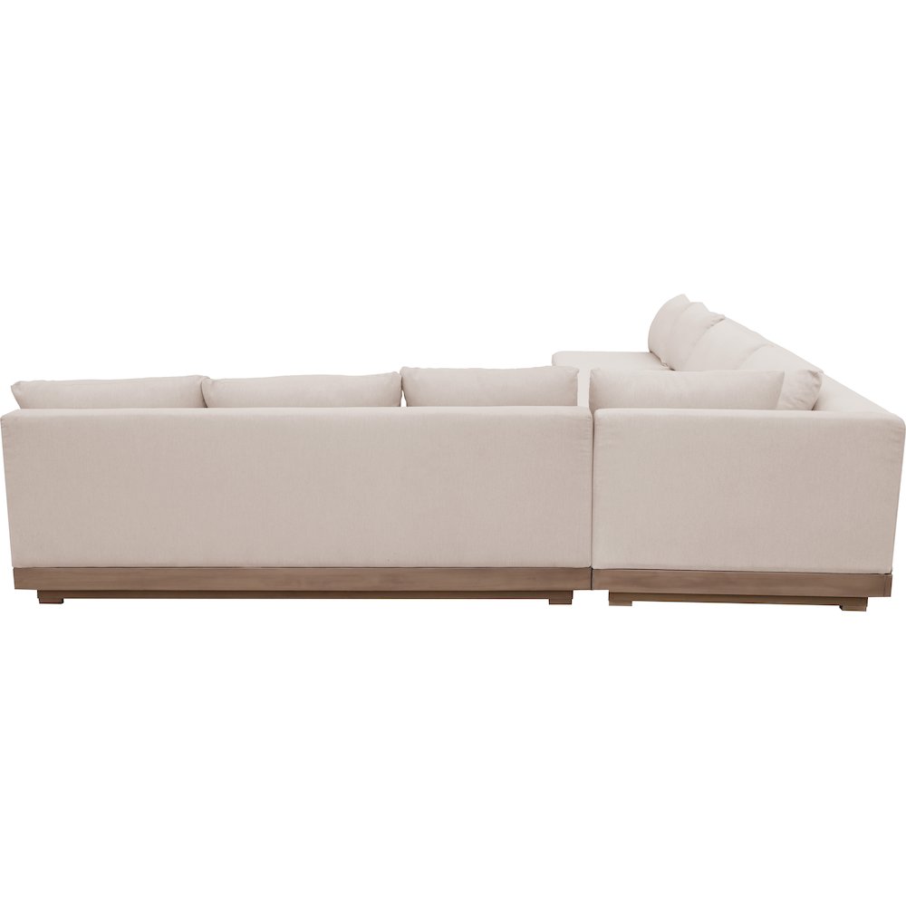Solace Beige Olefin Performance Fabric 4pc. Outdoor Patio Modular Sectional