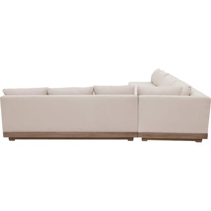 Solace Beige Olefin Performance Fabric 4pc. Outdoor Patio Modular Sectional