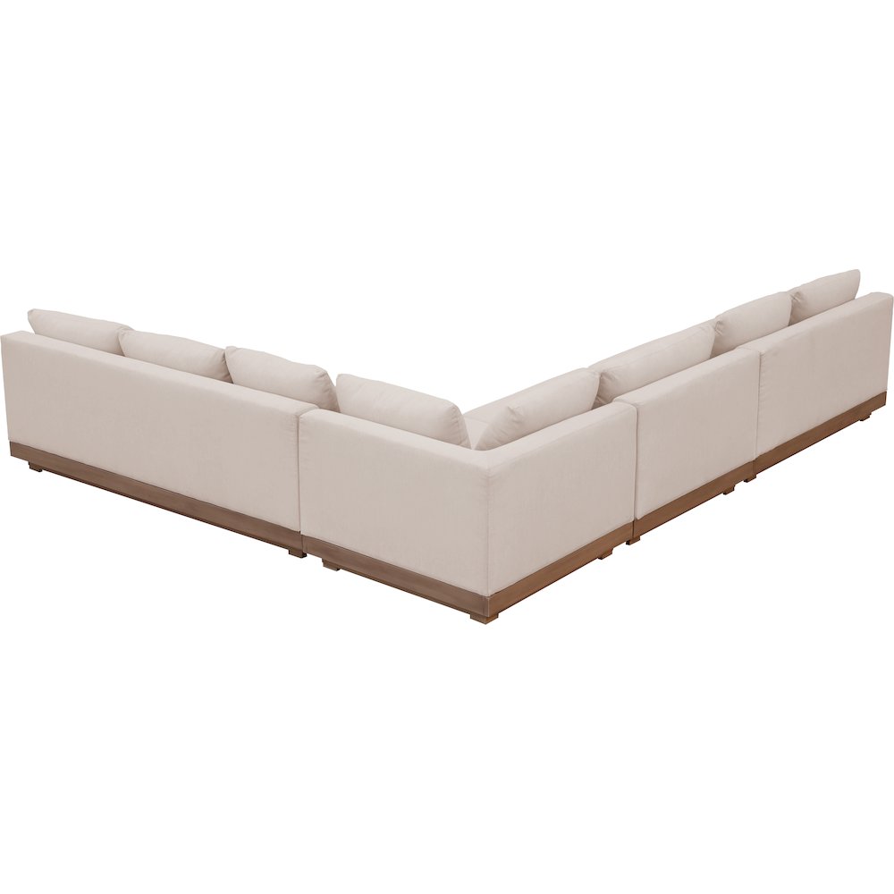 Solace Beige Olefin Performance Fabric 4pc. Outdoor Patio Modular Sectional