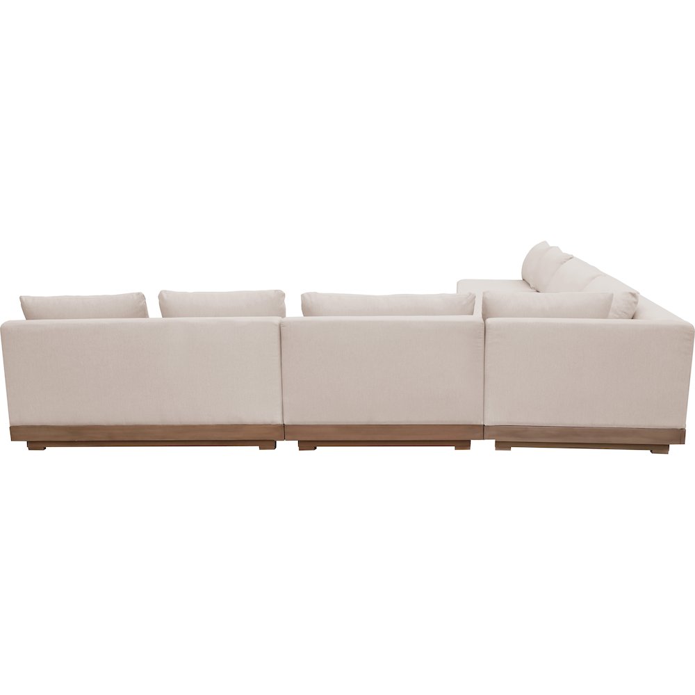 Solace Beige Olefin Performance Fabric 5pc. Outdoor Patio Modular Sectional