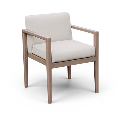 Solace Cream Olefin Performance Fabric Outdoor Patio Dining Arm Chair