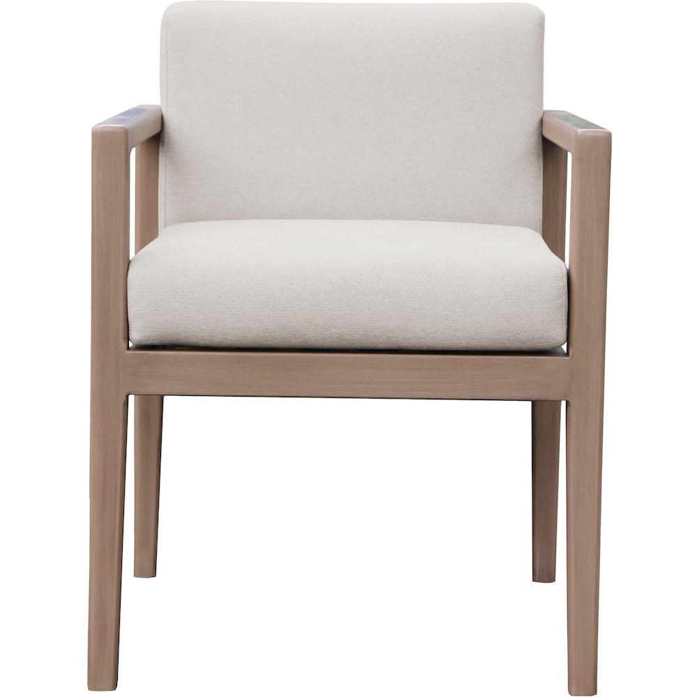 Solace Cream Olefin Performance Fabric Outdoor Patio Dining Arm Chair