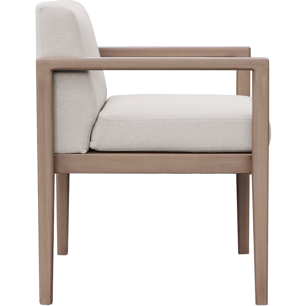Solace Cream Olefin Performance Fabric Outdoor Patio Dining Arm Chair