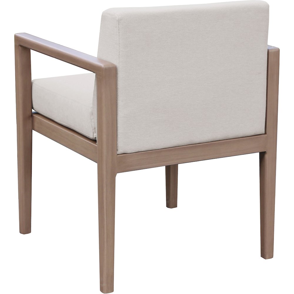 Solace Cream Olefin Performance Fabric Outdoor Patio Dining Arm Chair