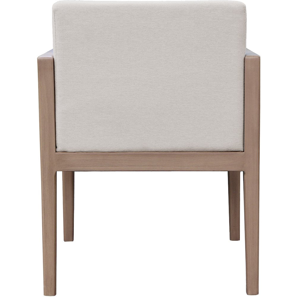 Solace Cream Olefin Performance Fabric Outdoor Patio Dining Arm Chair