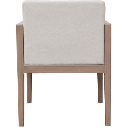 Solace Cream Olefin Performance Fabric Outdoor Patio Dining Arm Chair
