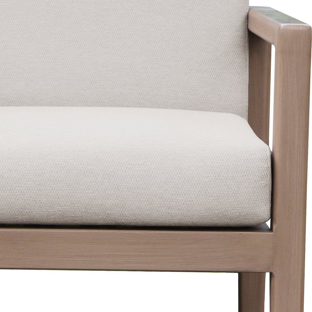 Solace Cream Olefin Performance Fabric Outdoor Patio Dining Arm Chair