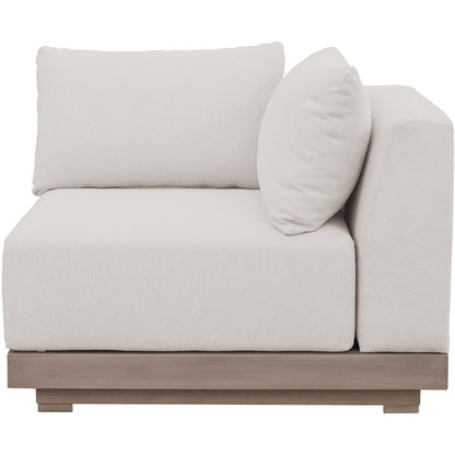 Solace Cream Olefin Performance Fabric Outdoor Patio Modular Corner Chair