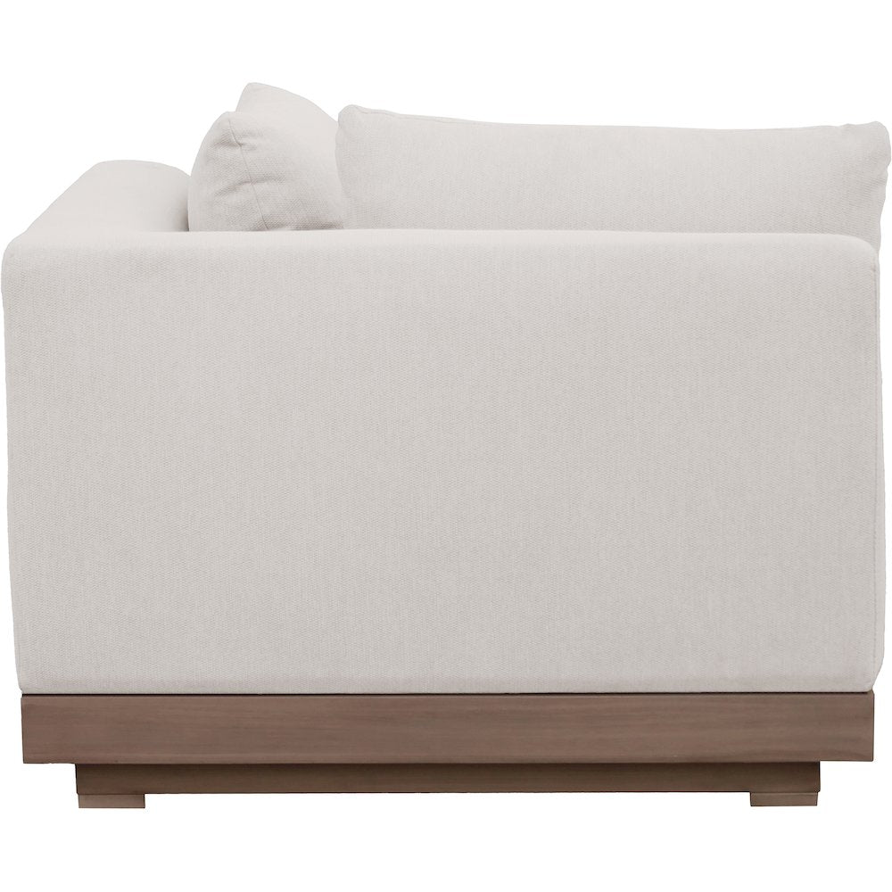Solace Cream Olefin Performance Fabric Outdoor Patio Modular Corner Chair
