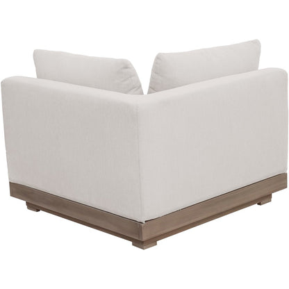 Solace Cream Olefin Performance Fabric Outdoor Patio Modular Corner Chair