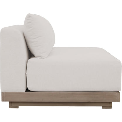 Solace 55" Cream Olefin Performance Fabric Outdoor Patio Modular Loveseat