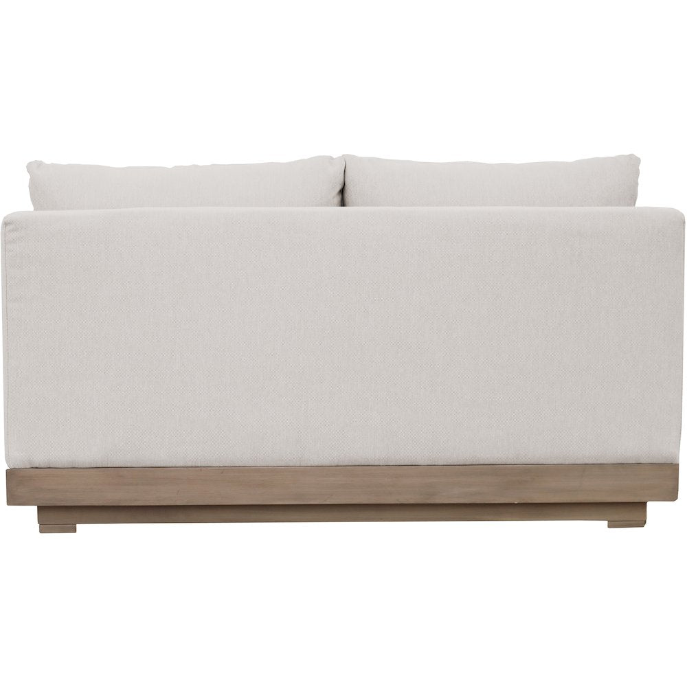 Solace 55" Cream Olefin Performance Fabric Outdoor Patio Modular Loveseat
