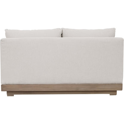 Solace 55" Cream Olefin Performance Fabric Outdoor Patio Modular Loveseat