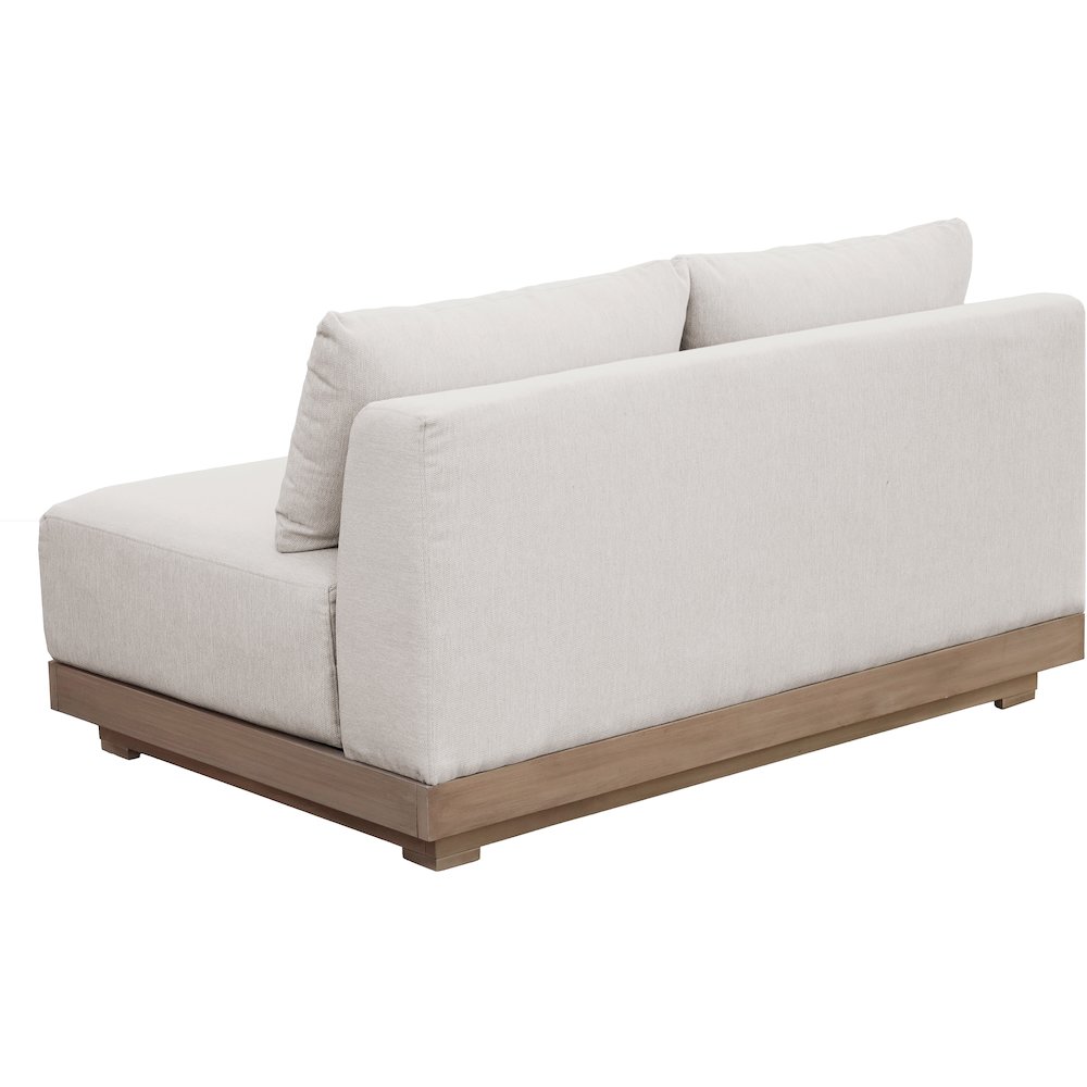 Solace 55" Cream Olefin Performance Fabric Outdoor Patio Modular Loveseat