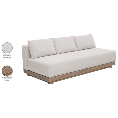Solace 77" Cream Olefin Performance Fabric Outdoor Patio Modular Sofa