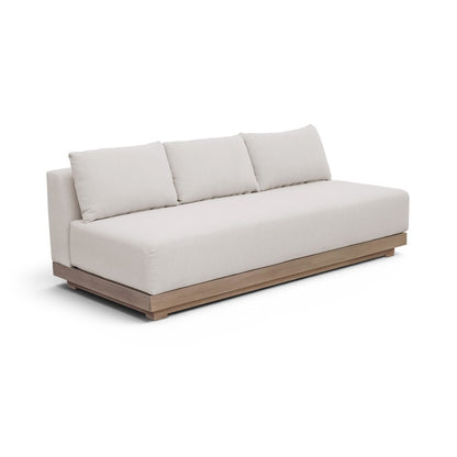 Solace 77" Cream Olefin Performance Fabric Outdoor Patio Modular Sofa