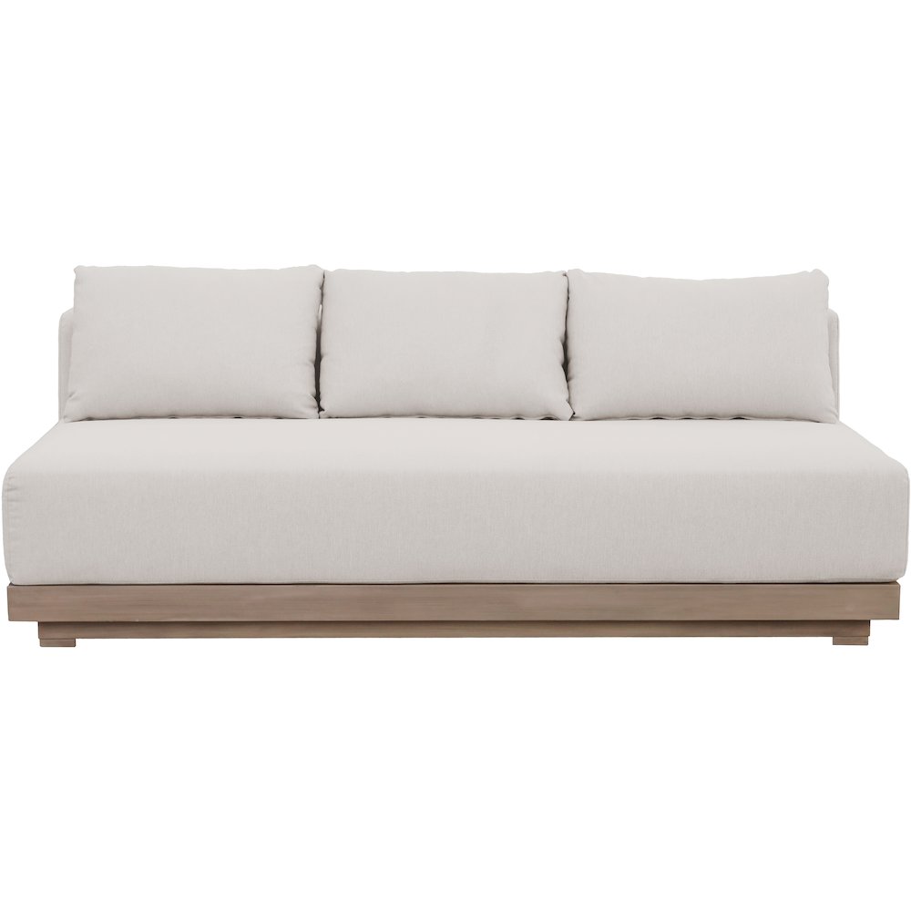 Solace 77" Cream Olefin Performance Fabric Outdoor Patio Modular Sofa