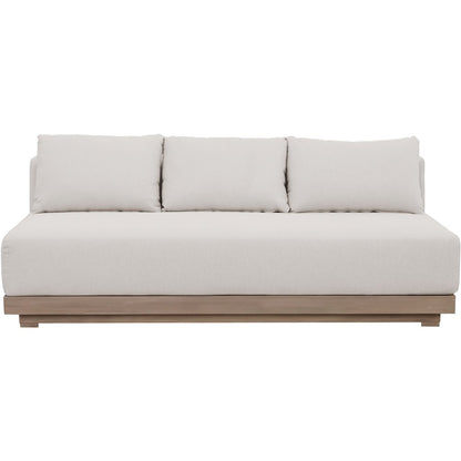 Solace 77" Cream Olefin Performance Fabric Outdoor Patio Modular Sofa