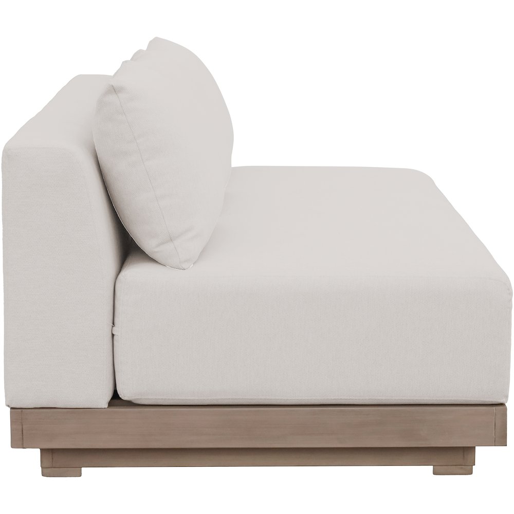Solace 77" Cream Olefin Performance Fabric Outdoor Patio Modular Sofa