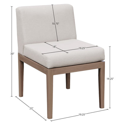Solace Cream Olefin Performance Fabric Outdoor Patio Dining Side Chair