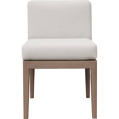 Solace Cream Olefin Performance Fabric Outdoor Patio Dining Side Chair