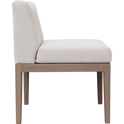 Solace Cream Olefin Performance Fabric Outdoor Patio Dining Side Chair