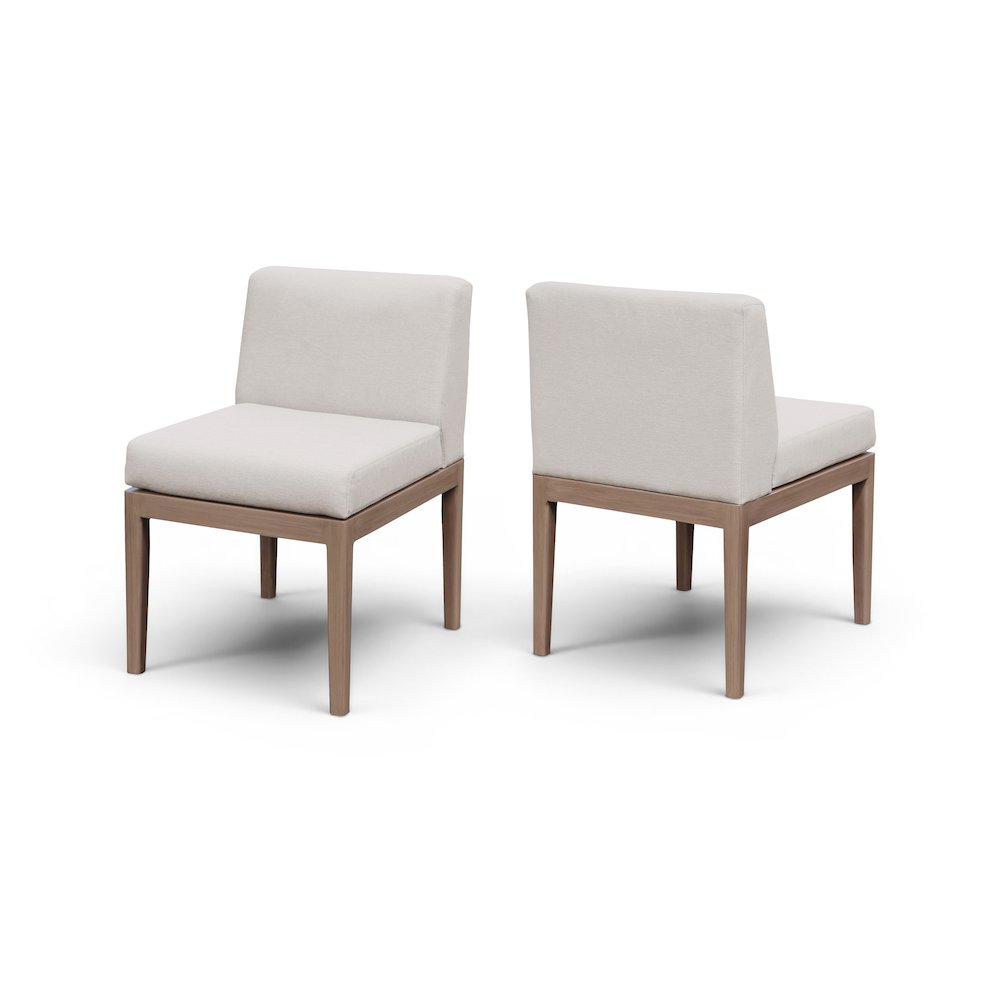 Solace Cream Olefin Performance Fabric Outdoor Patio Dining Side Chair