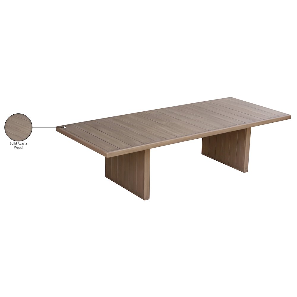 Solace 88.5" Natural Acacia Wood Outdoor Patio Dining Table