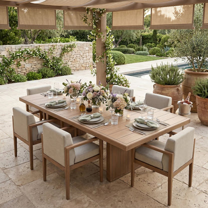 Solace 88.5" Natural Acacia Wood Outdoor Patio Dining Table