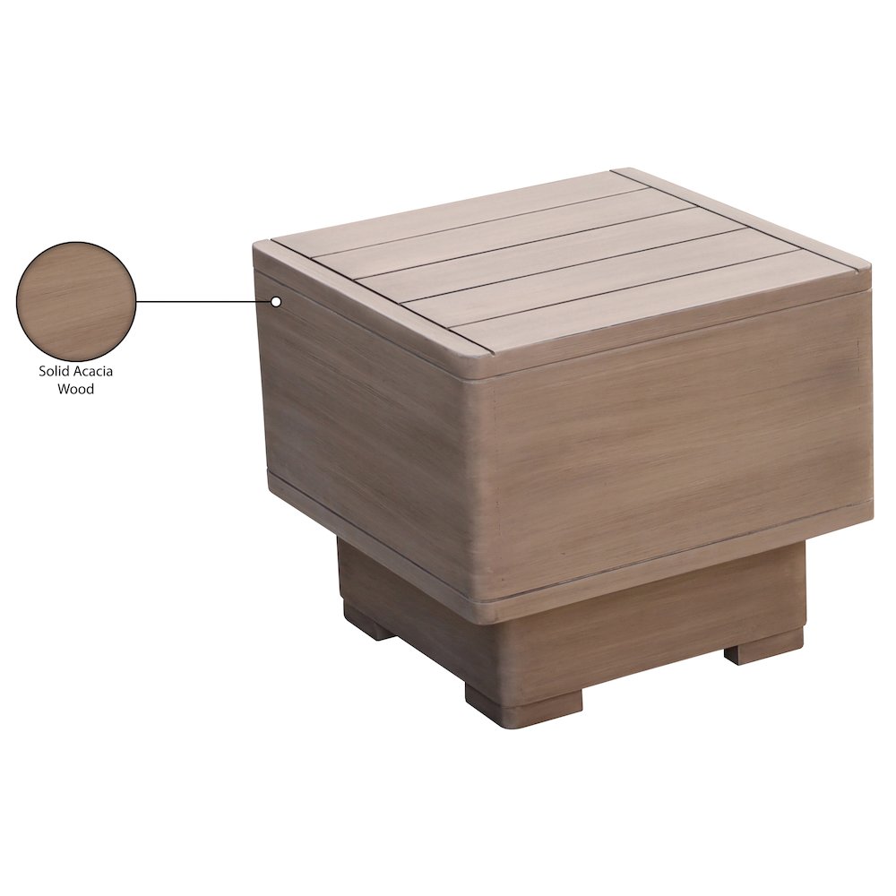 Solace Natural Acacia Wood Outdoor Patio End / Side Table