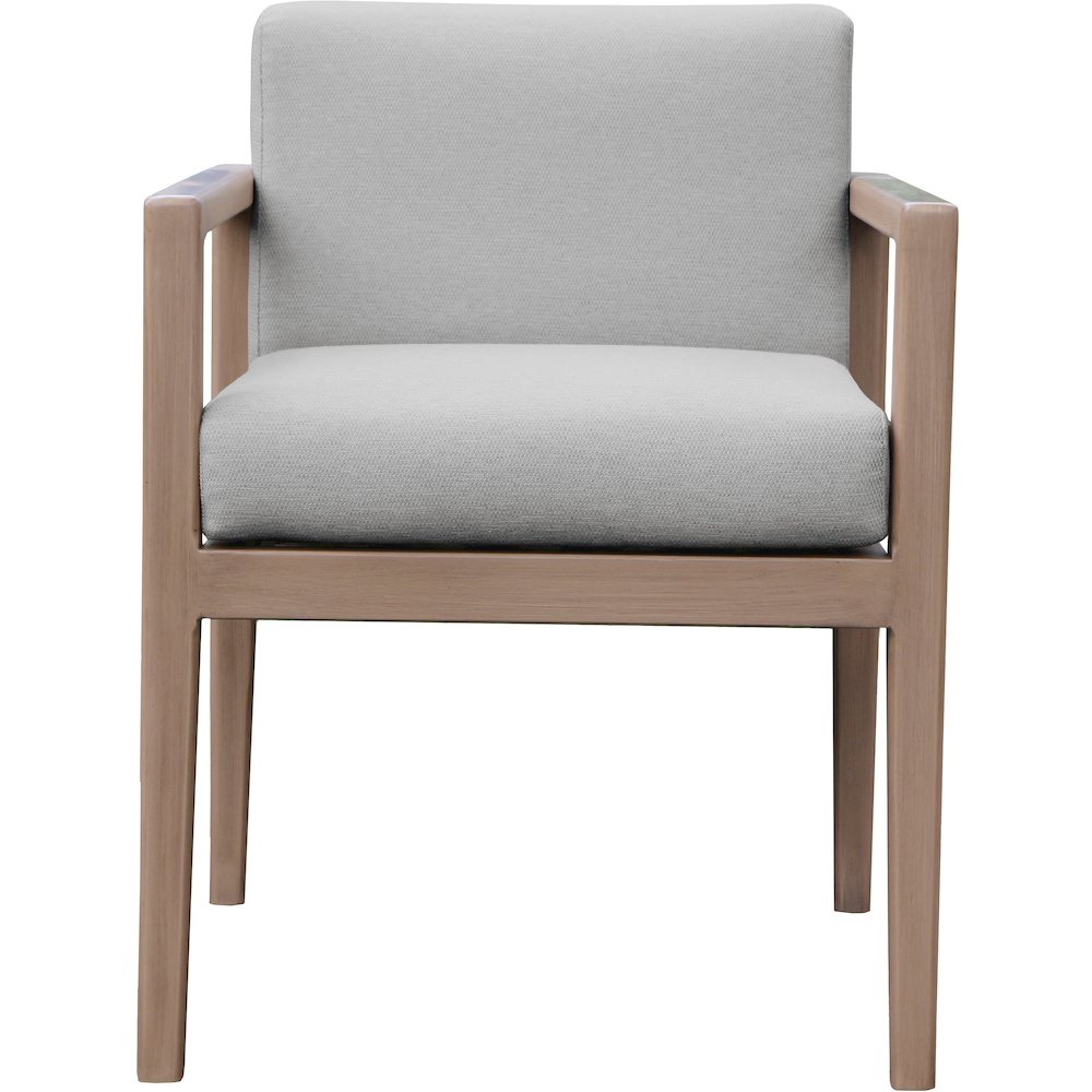 Solace Grey Olefin Performance Fabric Outdoor Patio Dining Arm Chair