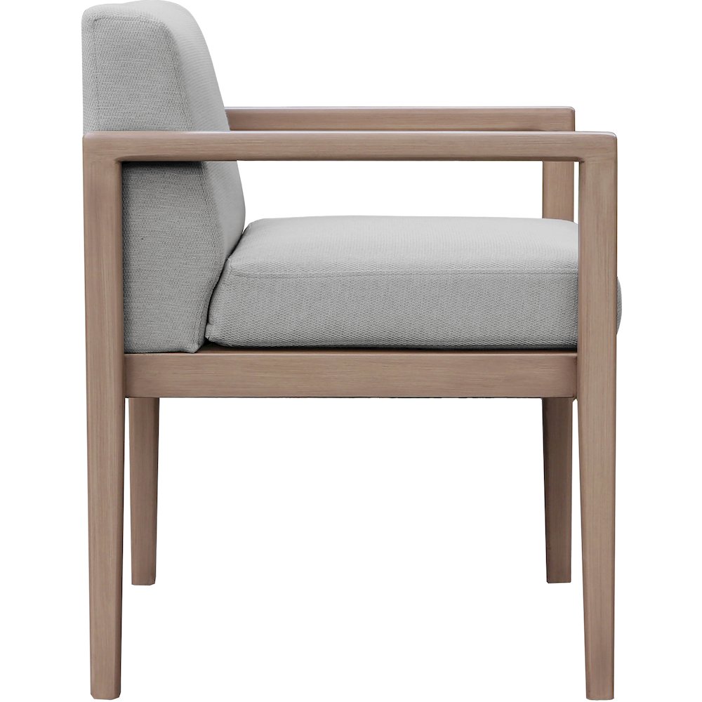 Solace Grey Olefin Performance Fabric Outdoor Patio Dining Arm Chair
