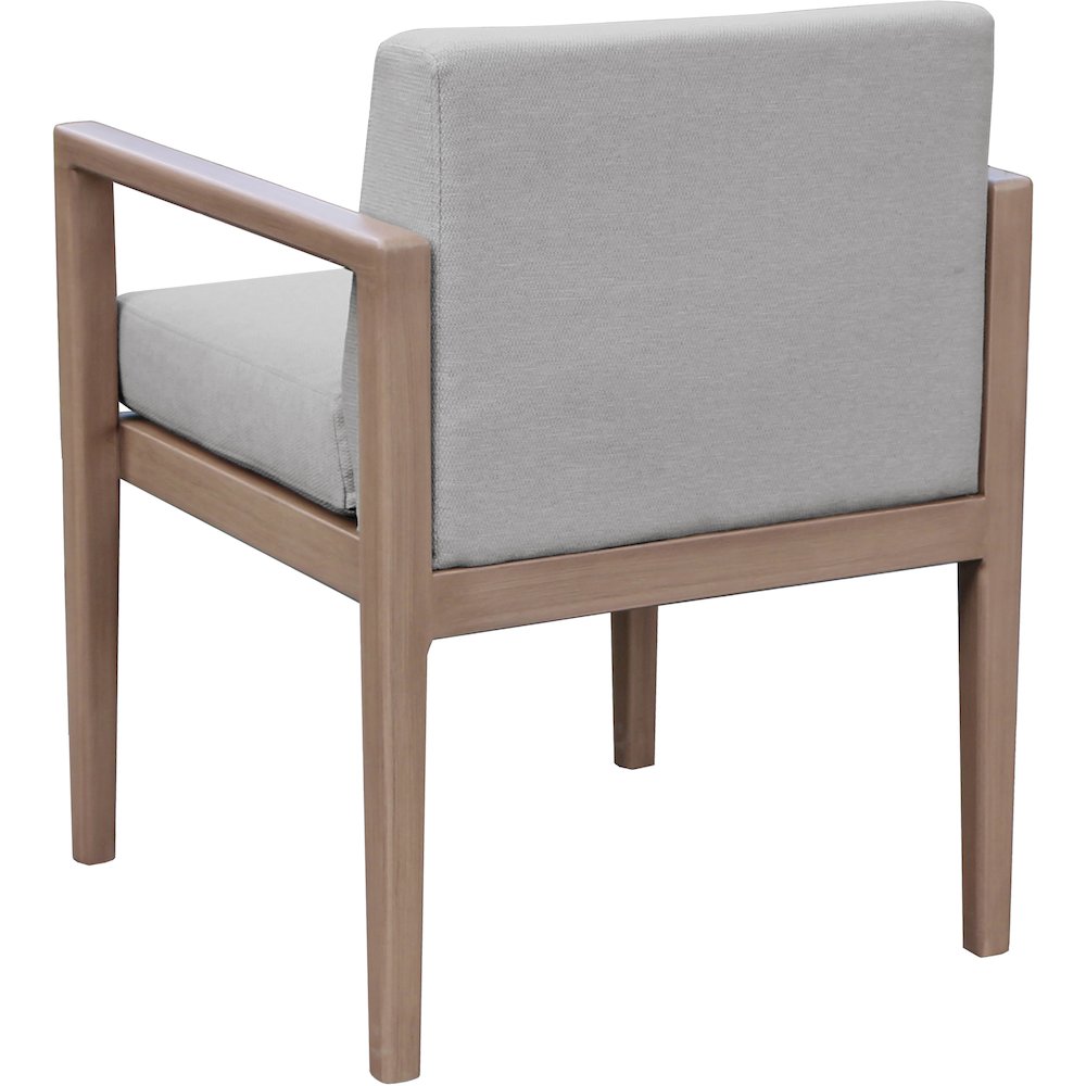 Solace Grey Olefin Performance Fabric Outdoor Patio Dining Arm Chair