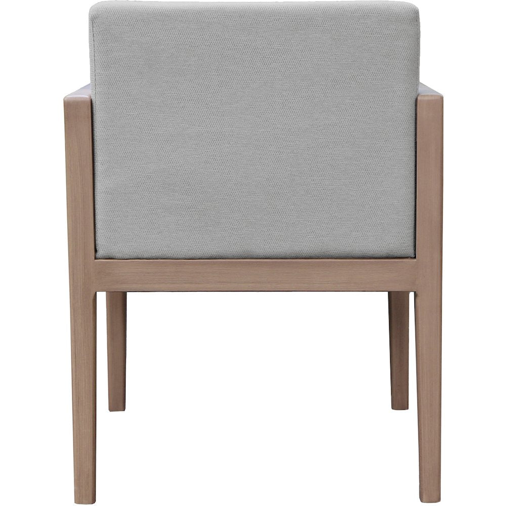 Solace Grey Olefin Performance Fabric Outdoor Patio Dining Arm Chair