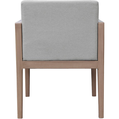 Solace Grey Olefin Performance Fabric Outdoor Patio Dining Arm Chair