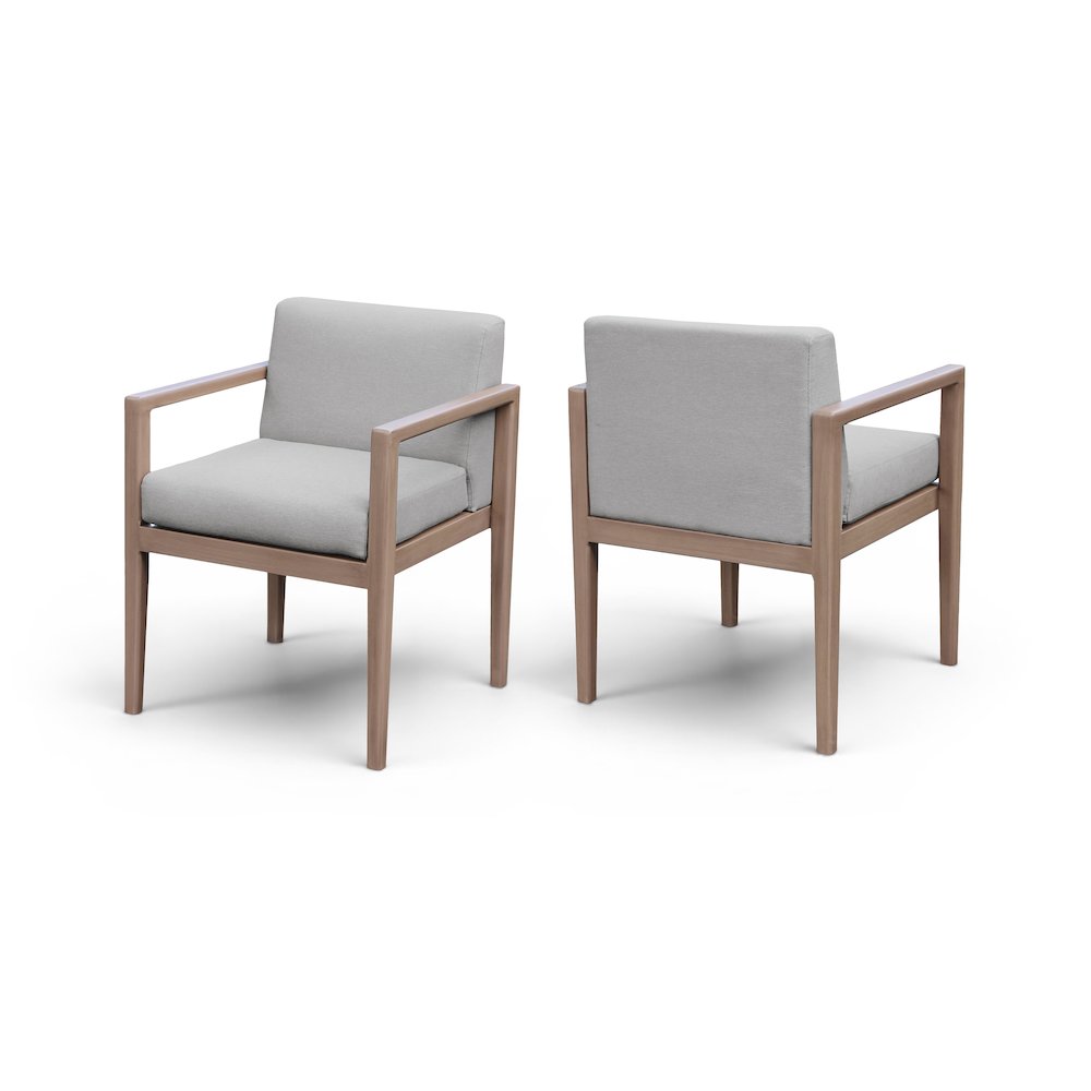 Solace Grey Olefin Performance Fabric Outdoor Patio Dining Arm Chair