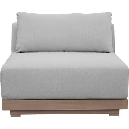 Solace Grey Olefin Performance Fabric Outdoor Patio Modular Armless Chair