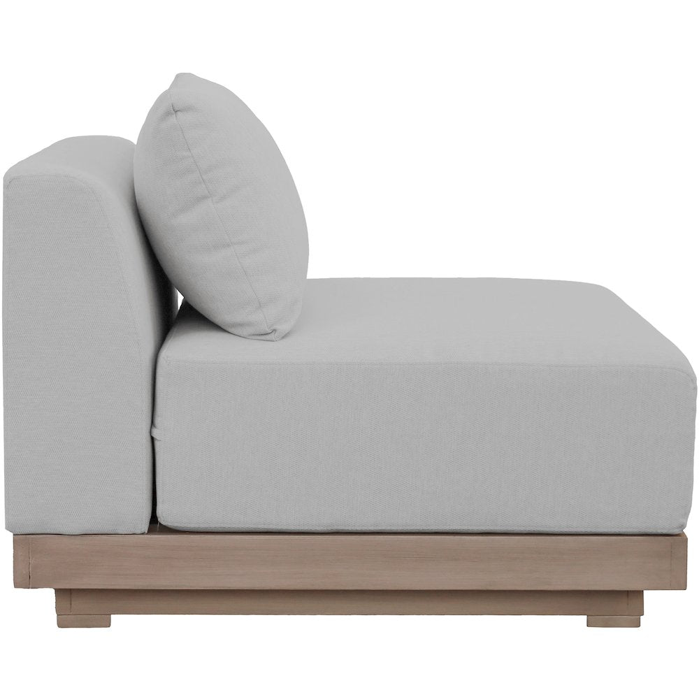 Solace Grey Olefin Performance Fabric Outdoor Patio Modular Armless Chair