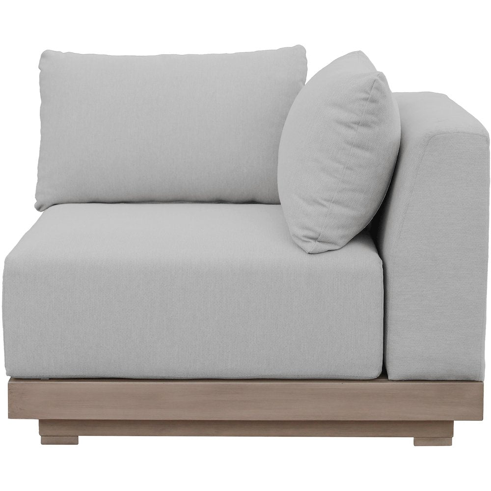 Solace Grey Olefin Performance Fabric Outdoor Patio Modular Corner Chair