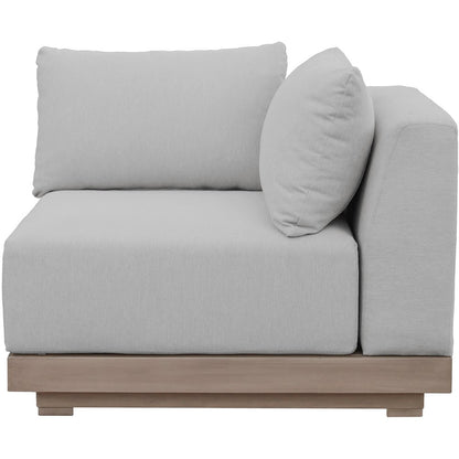 Solace Grey Olefin Performance Fabric Outdoor Patio Modular Corner Chair