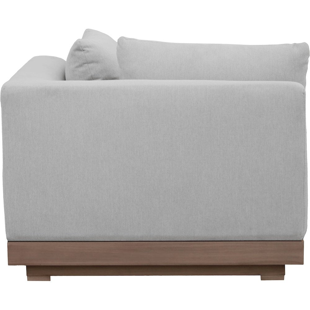 Solace Grey Olefin Performance Fabric Outdoor Patio Modular Corner Chair