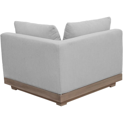 Solace Grey Olefin Performance Fabric Outdoor Patio Modular Corner Chair