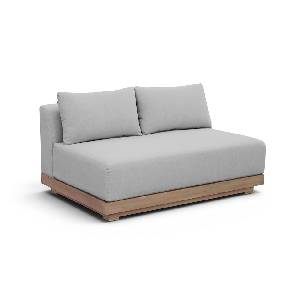 Solace 55" Grey Olefin Performance Fabric Outdoor Patio Modular Loveseat