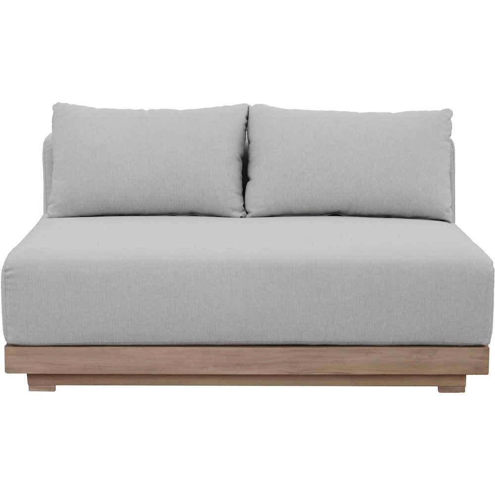 Solace 55" Grey Olefin Performance Fabric Outdoor Patio Modular Loveseat