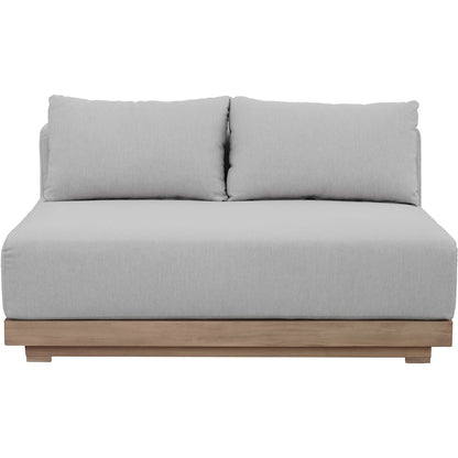 Solace 55" Grey Olefin Performance Fabric Outdoor Patio Modular Loveseat
