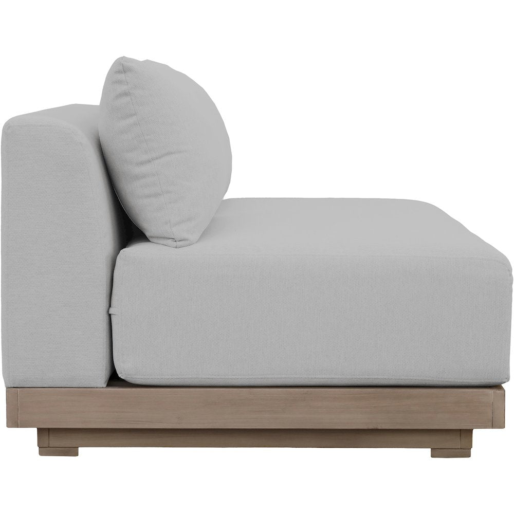 Solace 55" Grey Olefin Performance Fabric Outdoor Patio Modular Loveseat