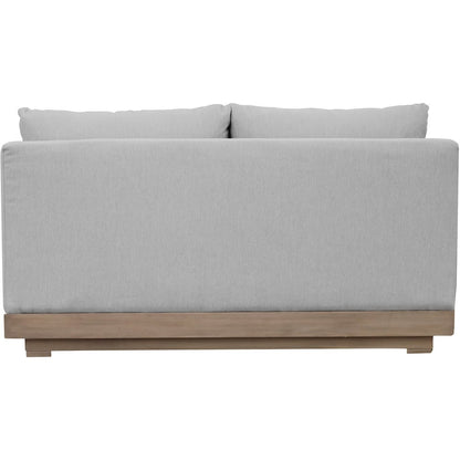 Solace 55" Grey Olefin Performance Fabric Outdoor Patio Modular Loveseat