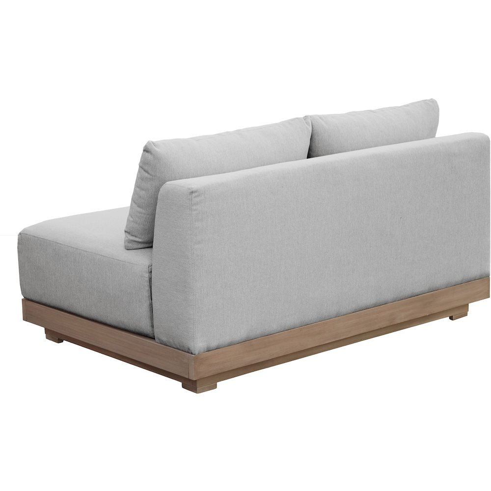 Solace 55" Grey Olefin Performance Fabric Outdoor Patio Modular Loveseat