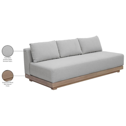 Solace 77" Grey Olefin Performance Fabric Outdoor Patio Modular Sofa